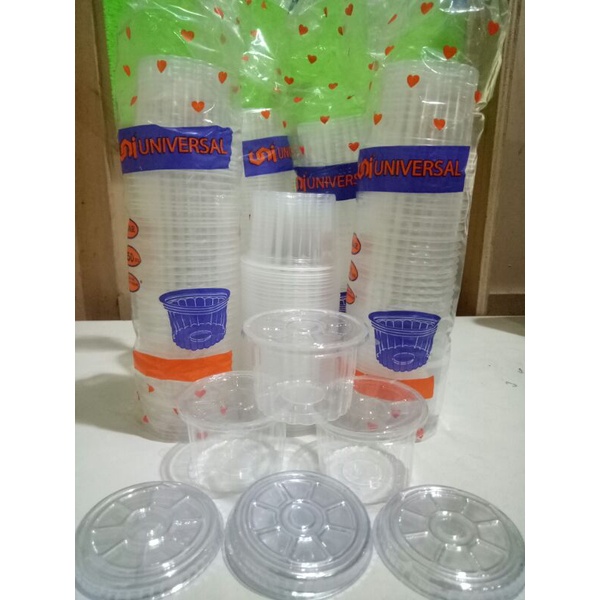 Produk Terbaru Gelas plastik cup puyo cup puding plastik gelombang belimbing 65ml/90ml gelas plastik
