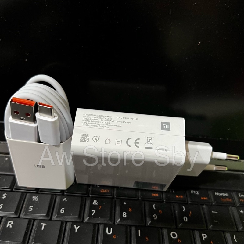 Power Charger Xiaomi 65W Usb Type C Turbo Charge 65Watt Xiaomi mi 10/ mi 11/ Poco F3/ X3 Pro/ M4 Pro