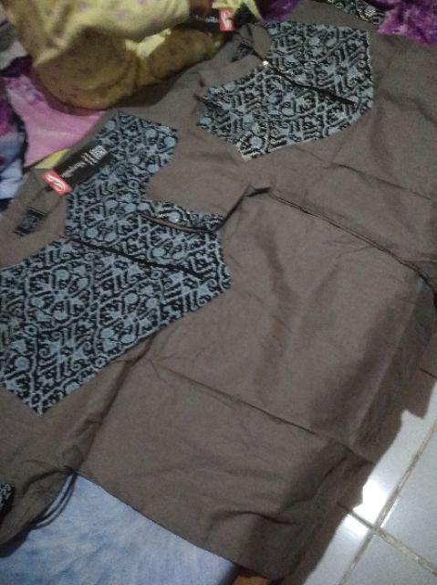 Koko Batik Abu / Koko Couple/ Koko  Katun Ayah Anak Neo