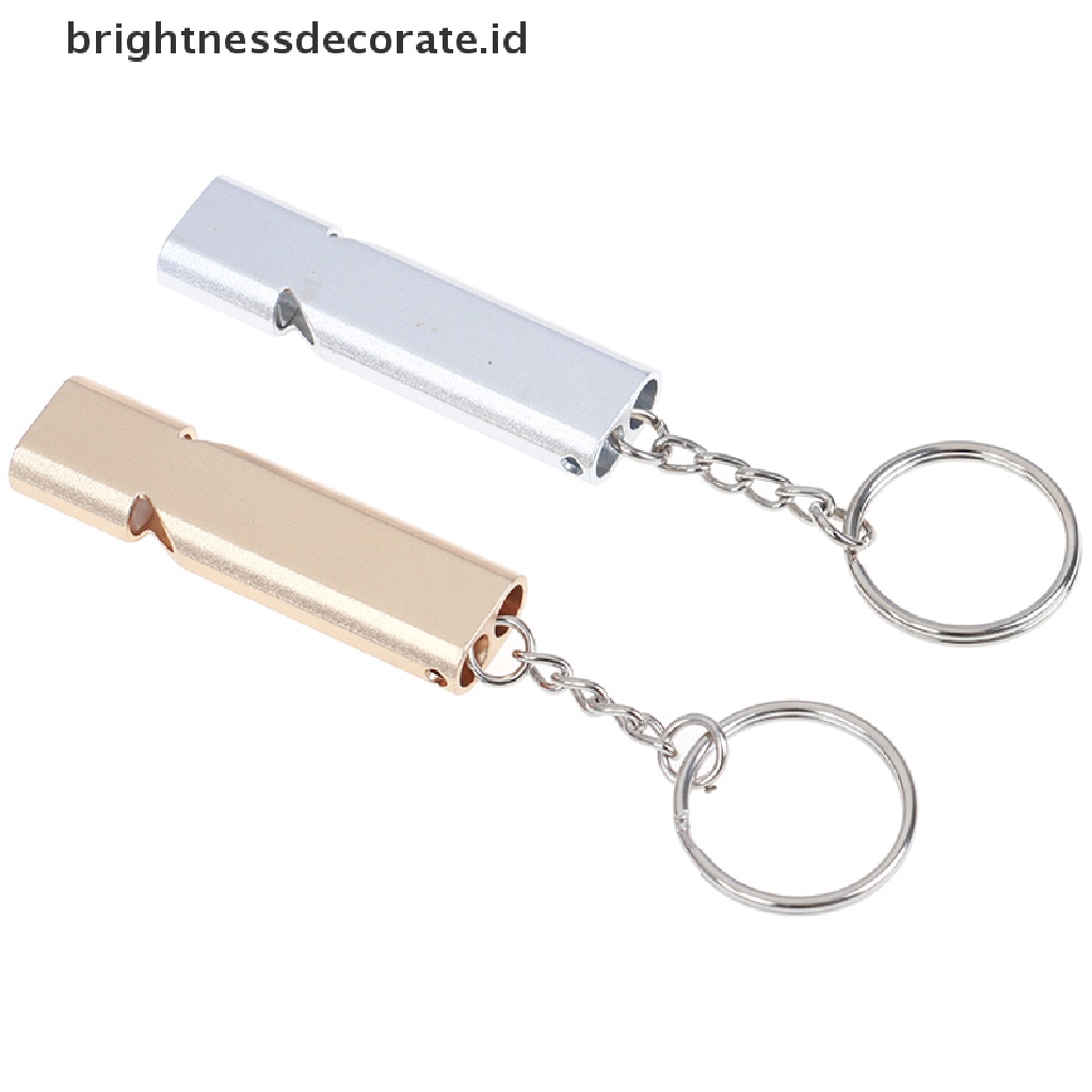 [birth] Alloy Aluminum Emergency Survival Whistle Outdoor Camping Hiking Tool W/Keychain  [ID]