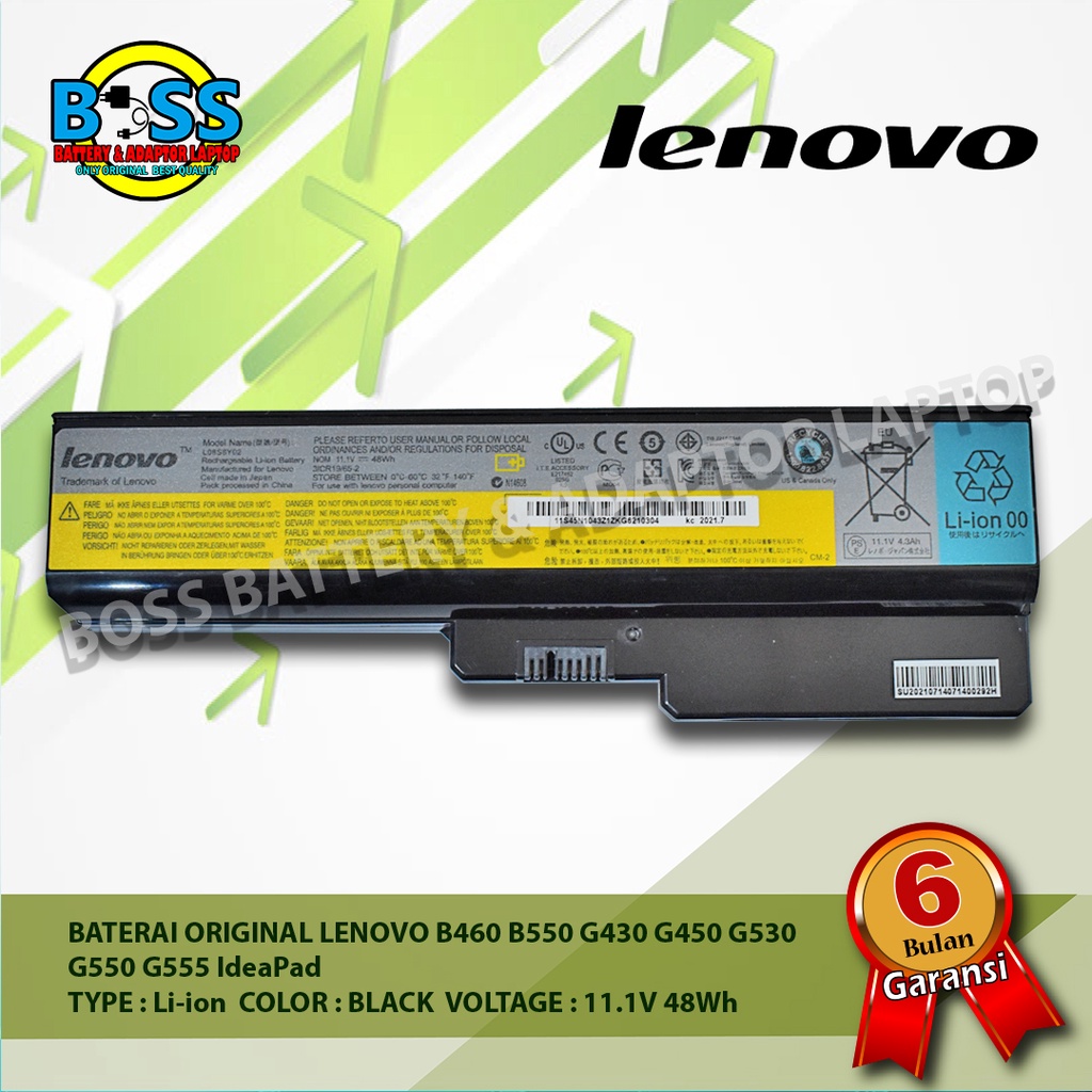 Baterai Original Laptop Lenovo B460 B550 G430 G450 G555 IdeaPad