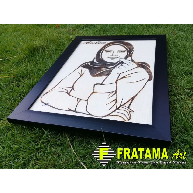 

Siluet/Lukis Bakar/hiasan dinding custom 1wajah