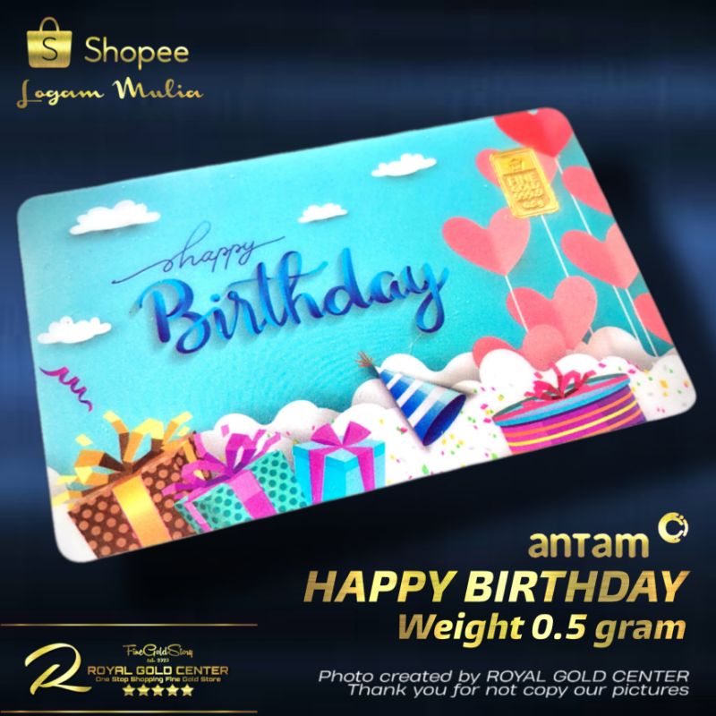 Antam Gift Series Birthday 0.5 gram Emas Logam Mulia
