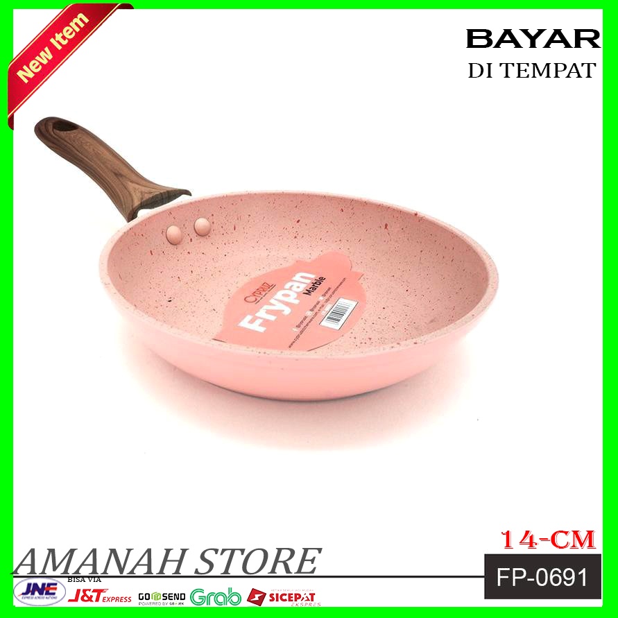 CYPRUZ FryPan Marble Kramik Mini Anti Lengket 14cm Bisa Kompor Induksi