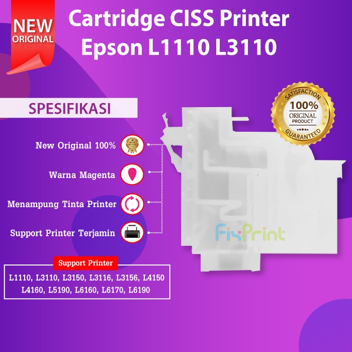 Cartridge Tinta CISS EpsonL1110 L1210 L1250 Printer L1256 L3100 L3110 L3116 L3210 L3216 L3150 L3156 L3250 L3256 L5190 L5290 L5296