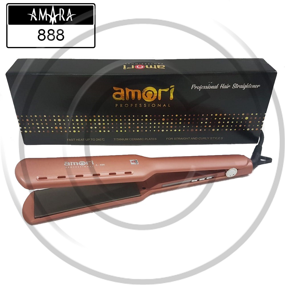 AMORI / AMORI-888 / Catokan Rambut 2in1 Plat Lebar Lurus