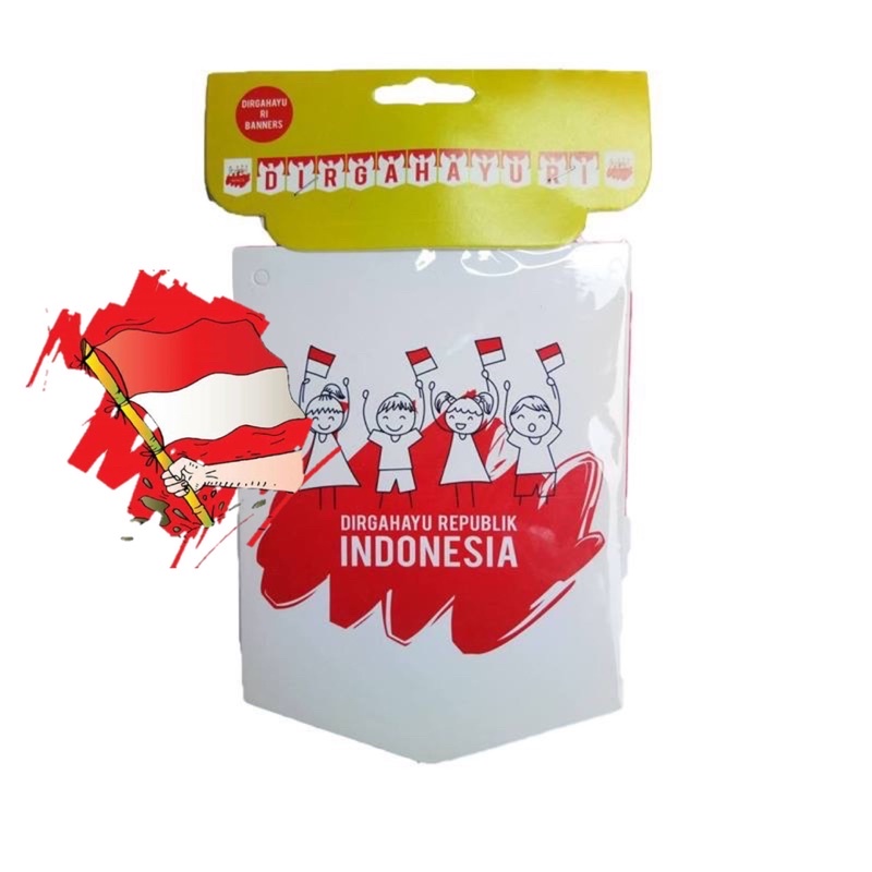 BANNER GANTUNG BUNTING FLAG 17 AGUSTUS DIRGAHAYU HUT RI MERAH PUTIH - DEKORASI HIASAN RUANGAN INDEPENDENT DAY INDONESIA