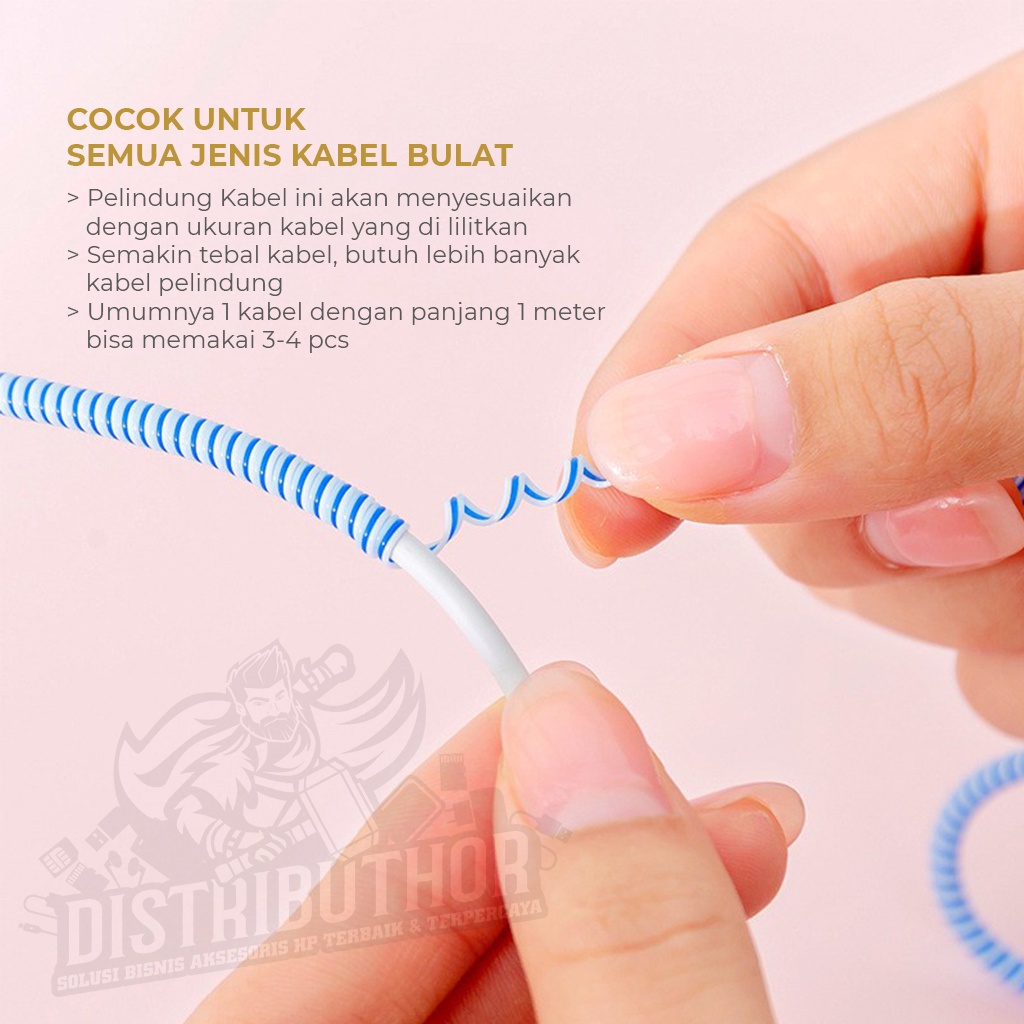 Pelindung kabel spiral cable protector warna pelilit pengaman pelindung kabel murah lentur