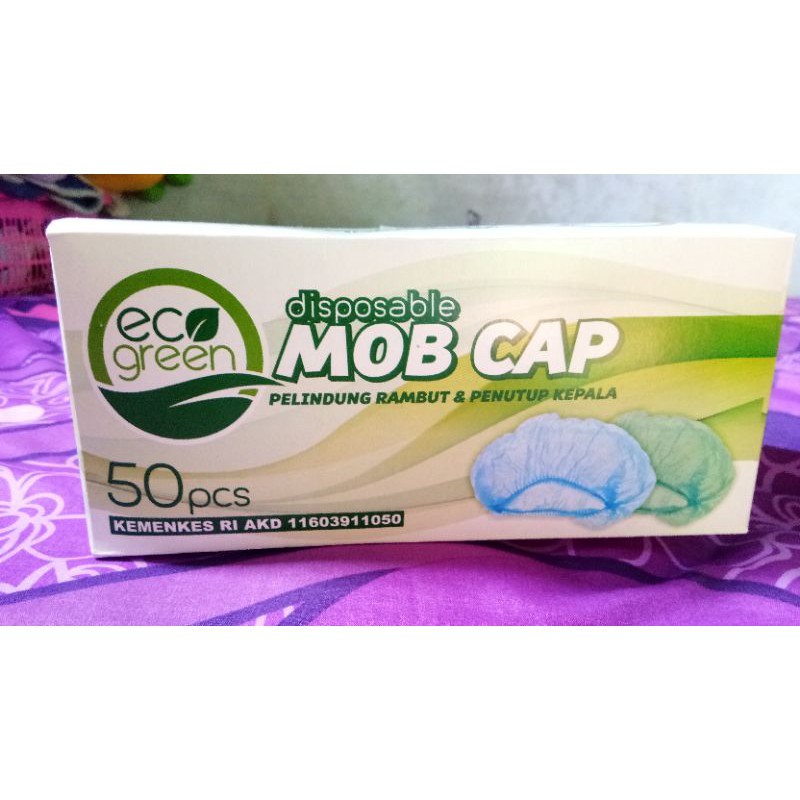 MOB CAP Disposable Eco green / Nurse Caps / Pelindung kepala / Penutup Kepala
