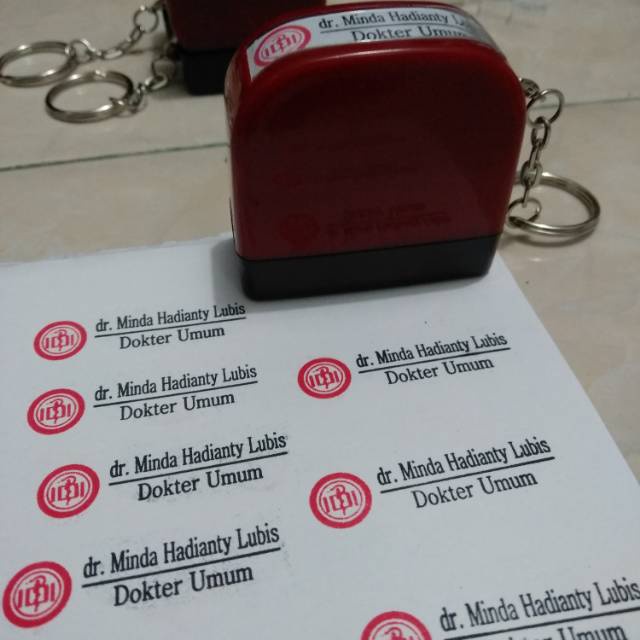 STEMPEL NAMA BIDAN, DOKTER, APOTEKER, JABATAN, NO HP. CUSTOM STEMPEL TOKO Ukuran 43mm x 13mm