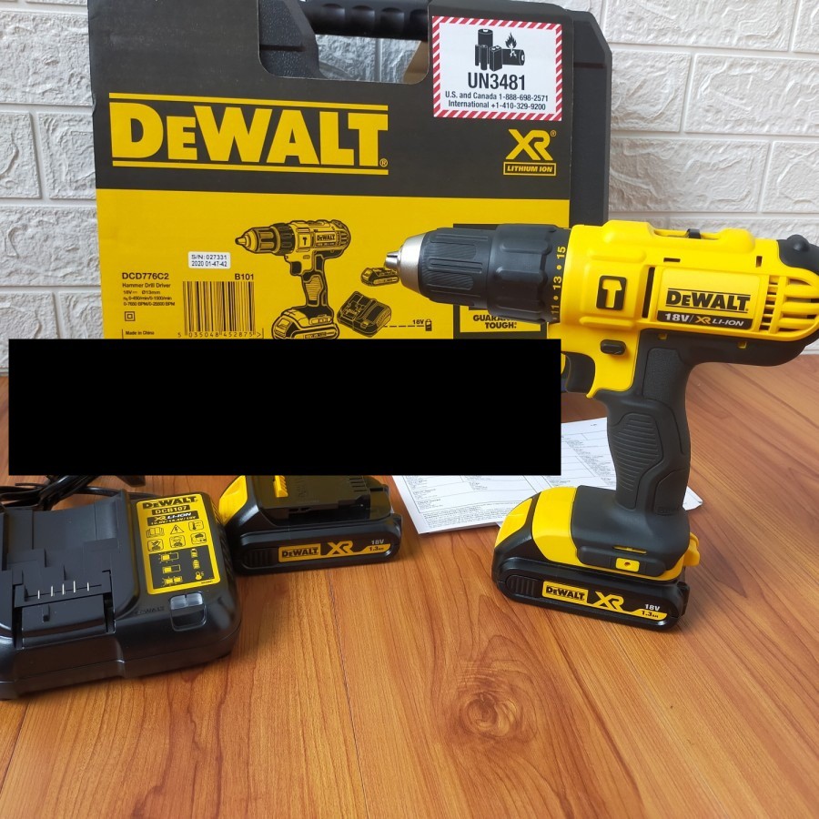 mesin bor baterai DCD cordless hammer drill dewalt