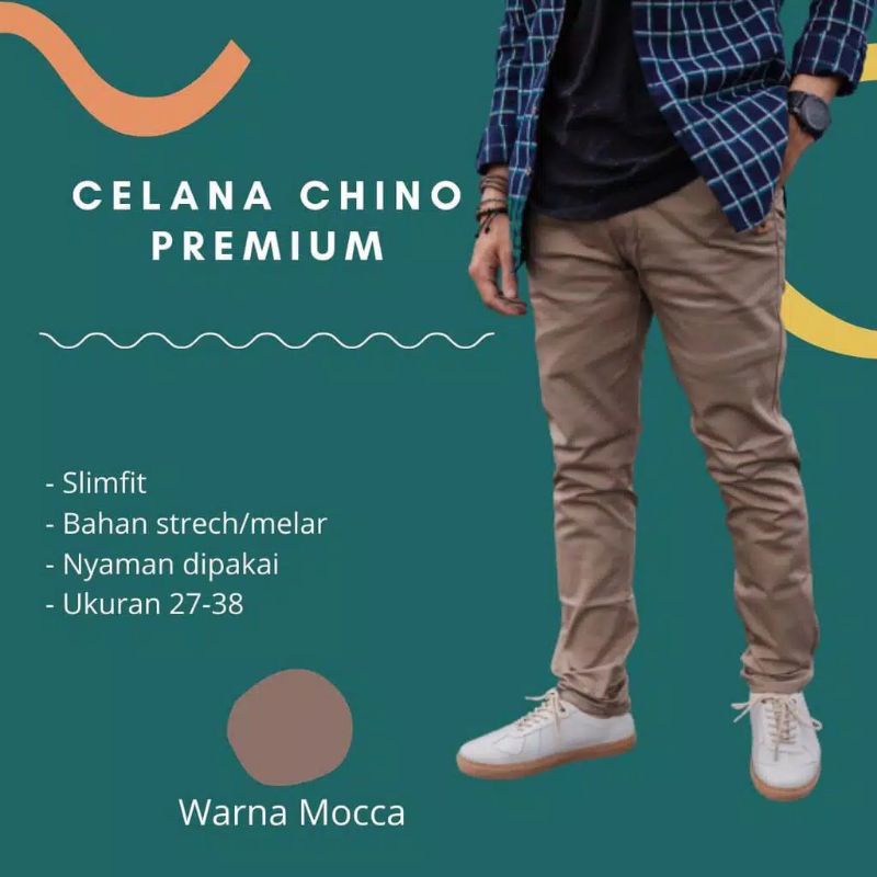 CELANA PANJANG PRIA Chino Slimfit KERJAHARIAN Santai Casual Formal  Size 27-38