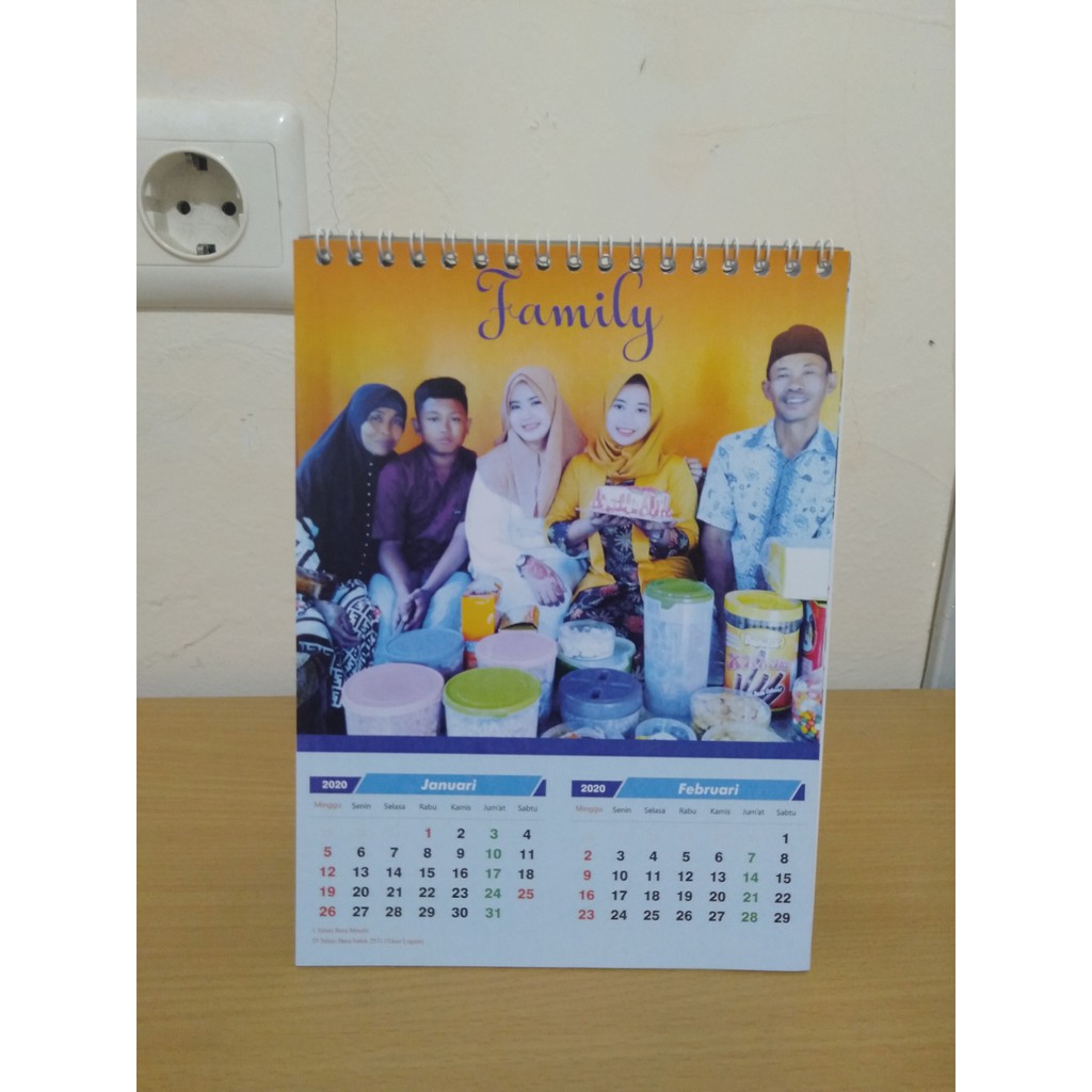 kalender meja potrait 6 lembar