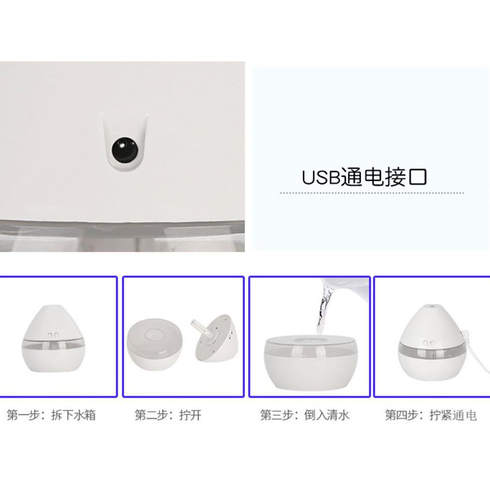 HPS  Taffware Aromatherapy Air Humidifier Night Light Marble 300ml Humi H296 White INT503 Grab Medan