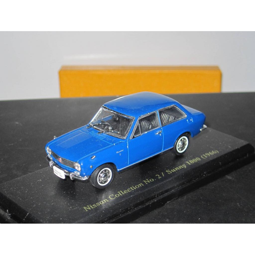 Diecast Nissan Sunny 1000 (1966) Blue Skala 1:43 Norev Original Japan Super Detail
