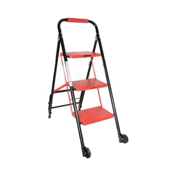 Tangga & Troli Lipat Besi KRISBOW Ladder Trolley 2 In 1 Steel - Merah