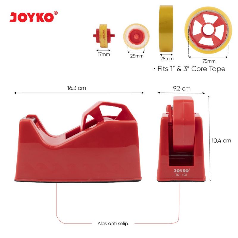 Tape Cutter Joyko 1 Inch TD-103 - Tape Dispenser Isolasi Sedang 24mm Solasi Kecil - Pemotong Lakban