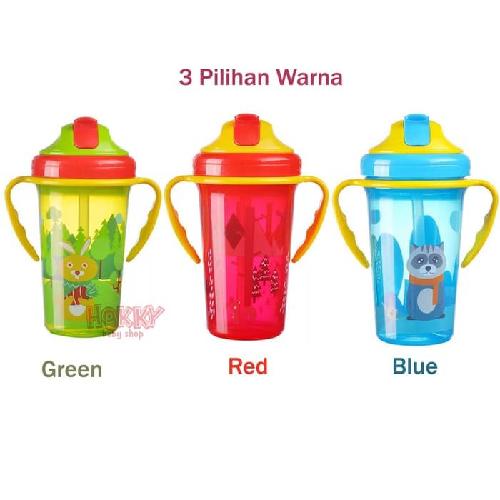 HK Gelas Botol Minum Sedotan Anak Bayi Balita 350 ml Training Cup