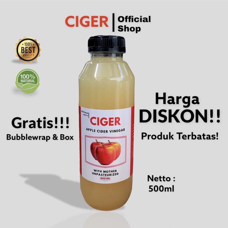 Jual Apple Cider Vinegar Cuka Apel Alami Ml With Mother Organik Original Shopee Indonesia