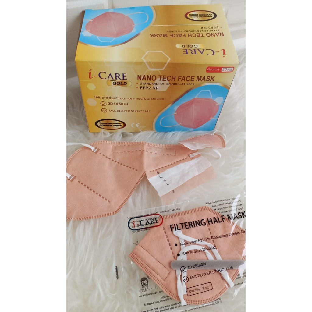 Masker anti virus KN95 3D Copper filter tembaga health 1 pcs