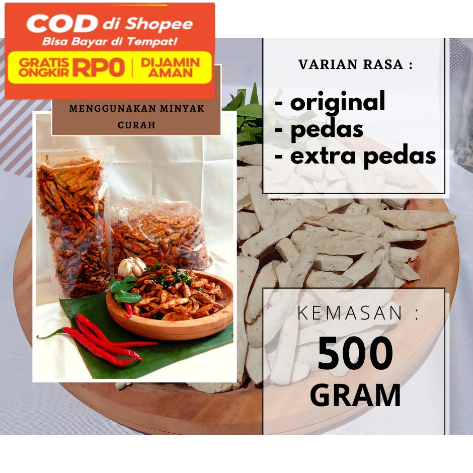 

COD Bareng baso goreng isi 500gr basreng viral pedas daun jeruk