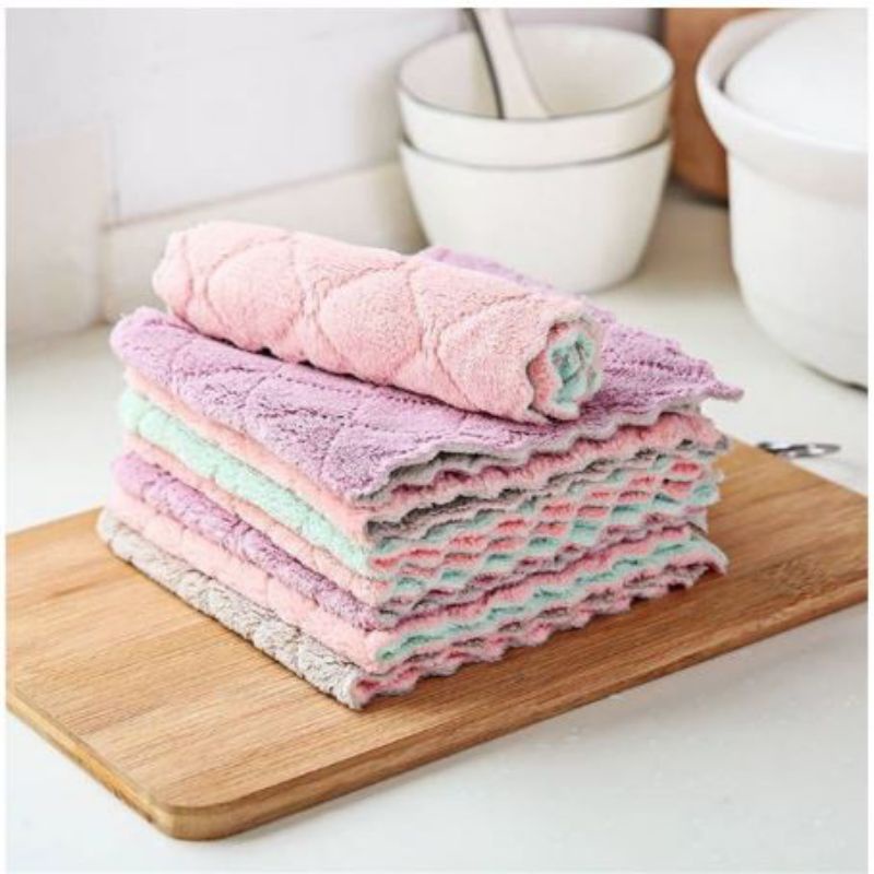 Kain Lap Kotak Kotak Dapur Meja Piring Microfiber Kitchen Towel Murah