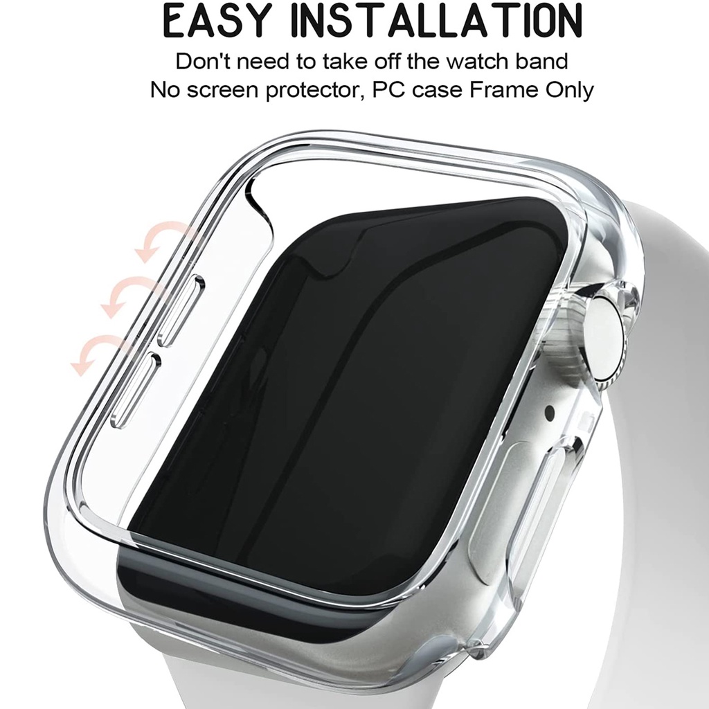 Case Bumper Pelindung Bahan PC Keras 45mm Untuk Apple Watch Seri 7 41mm