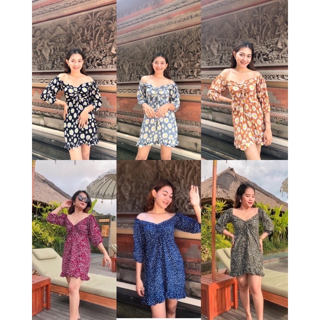 LUNA DRESS KERUT MOTIF | dress bali murah