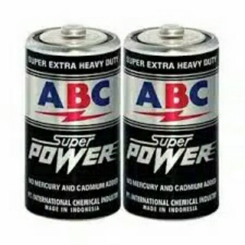 baterai ABC superpower hitam type D isi 2 pcs