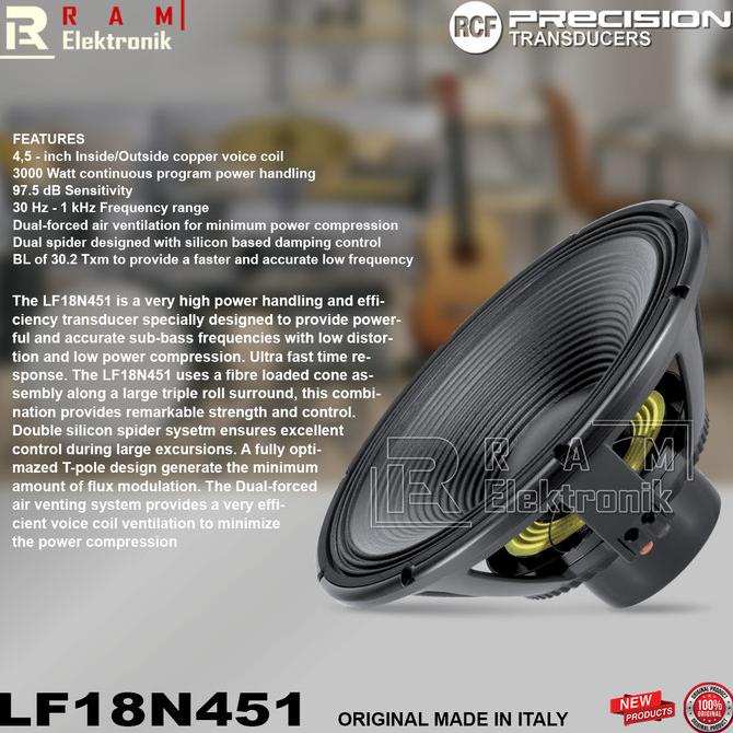 Speaker Rcf Lf18N451 Komponen 18 Inch Original Made In Italy