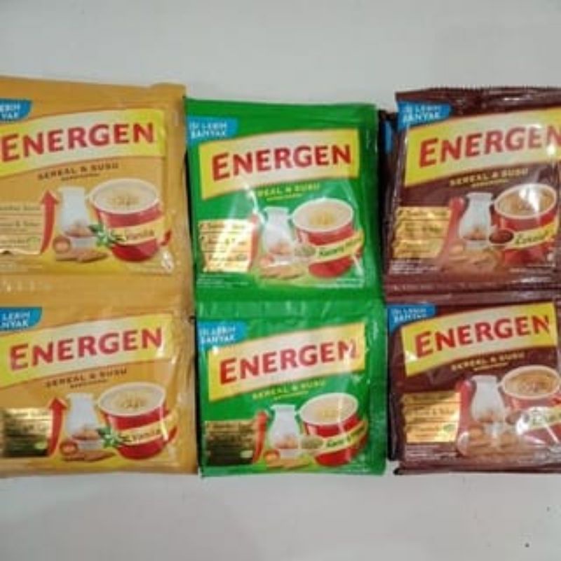 

Energen Sereal & Susu Isi Lebih Banyak Rasa Vanila , Coklat , Kacang Hijau Berat ( Isi10 sachet × 32gr)