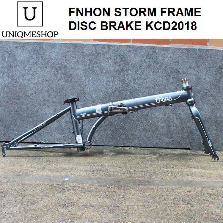 Sepeda Lipat FNHON Storm Frame Disc Brake Discbrake KCD2018 Grey Abu New Baru