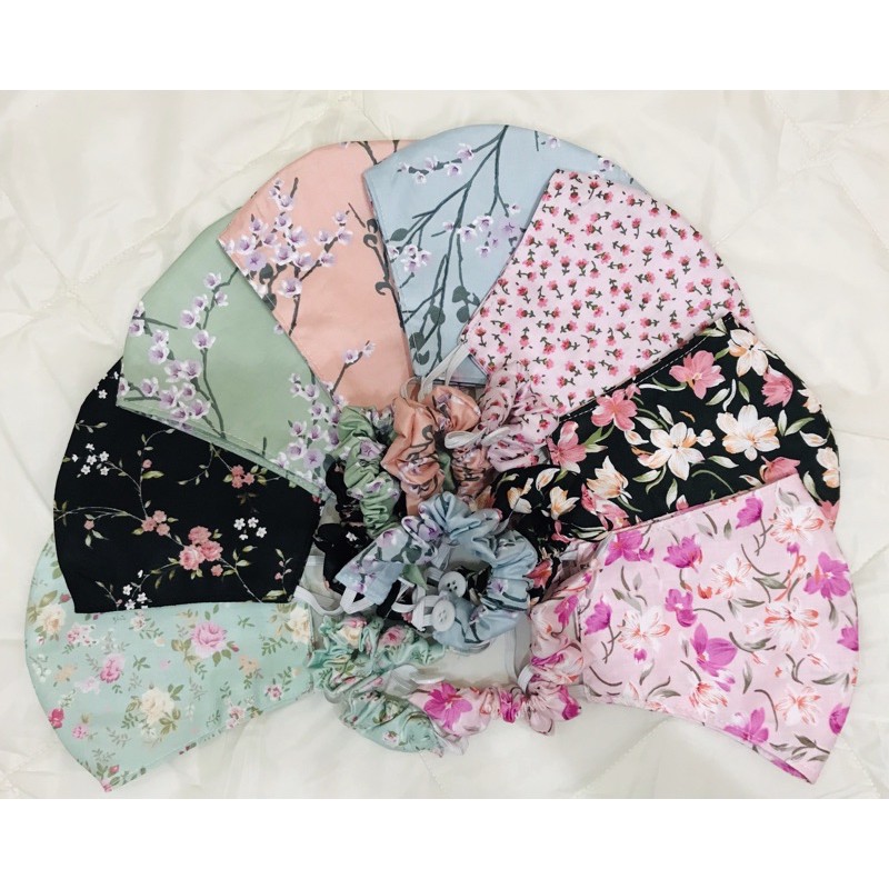 Masker Kain Motif Bunga /Masker Non Medis /Masker Katun Jepang /Masker Kain Motif
