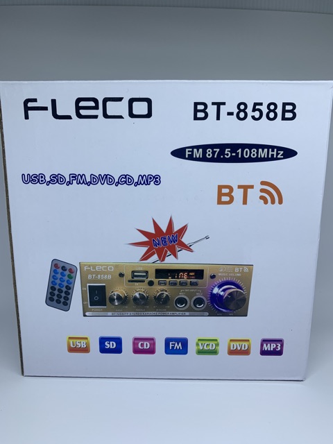 (COD POWER AMPLI AMPLIFIER FLECO BT 858B Bluetooth Fleco BT 858B AC dan DC - Amplifier Fleco BT 858B