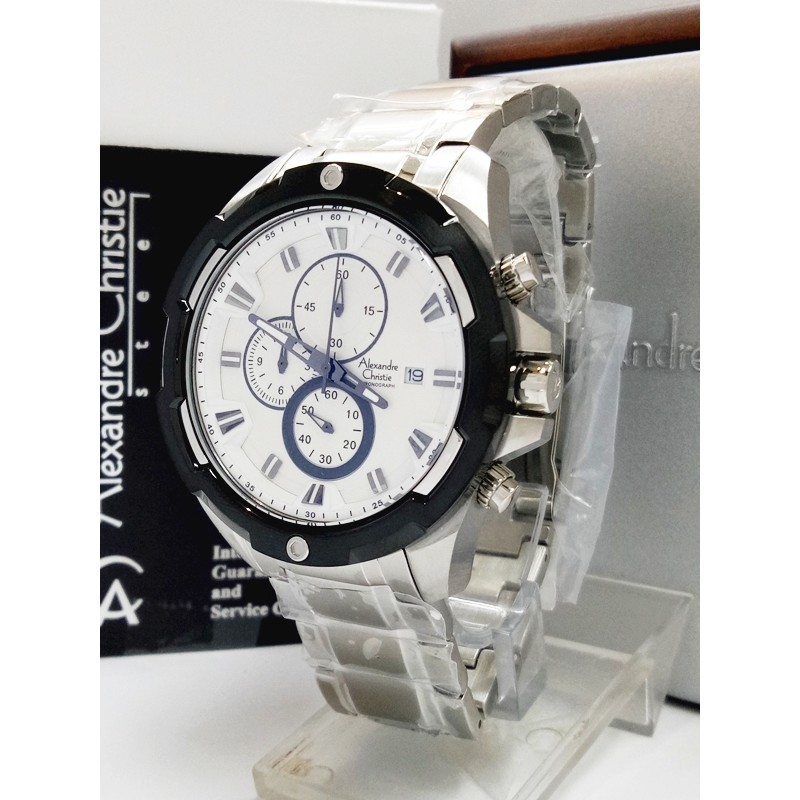 Jam Tangan Pria Alexandre Christie AC 6305 MC SVBLWH Original Stainles