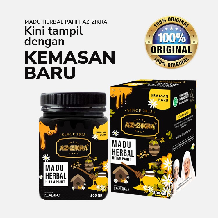 

Madu Azzikra Az-Zikra Hitam Pahit 500gr Asli | Madu Azzikra HERBAL