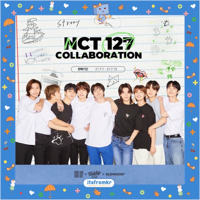 [READY STOCK] Hoodie Slowacid x Teddy Island NCT 127 Jaehyun Taeyong Fullset