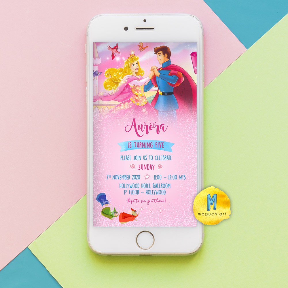 Undangan Ulang Tahun Digital Undangan Whatsapp Online Birthday Invitation Sleeping Beauty Shopee Indonesia