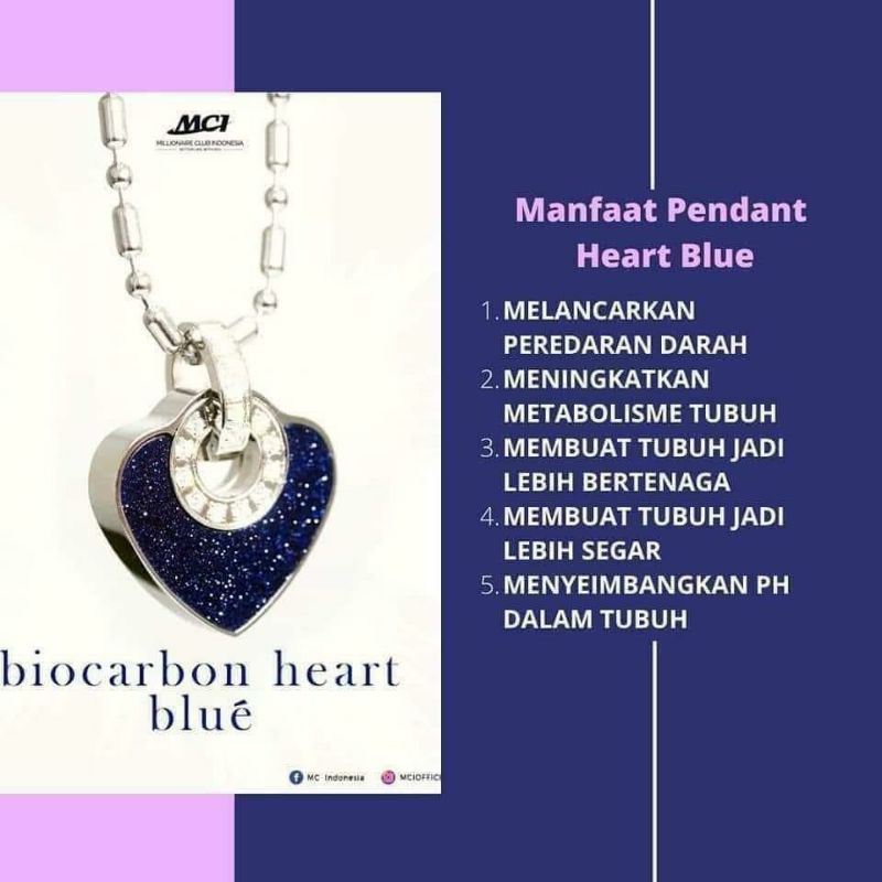 BLUE HEART PENDANT MCI