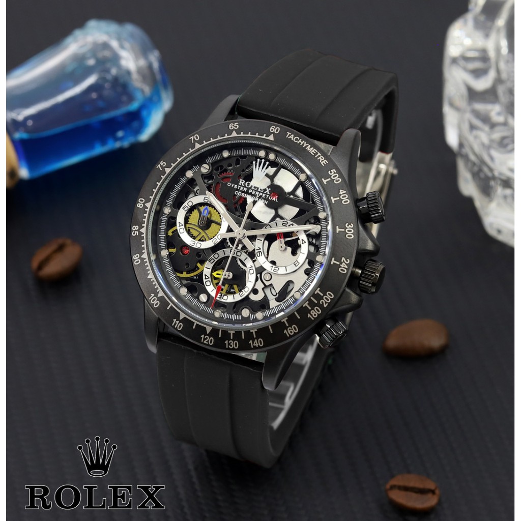 JAM TANGAN PRIA / COWOK ROLEX DAYTONA CHRONOGRAPH RUBBER