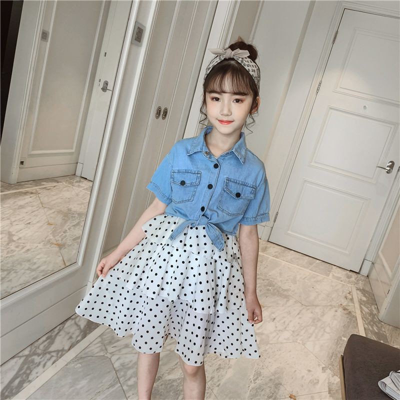  Dress  anak  cewek kekinian  2IN1 WHITE SARAH POLKA WITH 