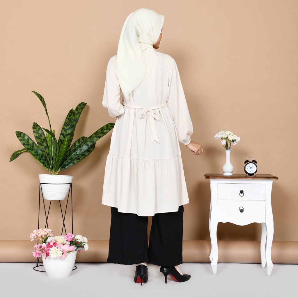 Nayla Tunik Atasan Muslim Wanita Bahan Premium Tunik Basic Tunik Polos Simple Tunik Kasual Untuk Wanita Baju Panjang Wanita