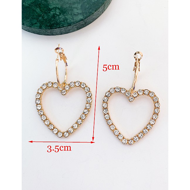 LRC Anting Tusuk Fashion  Alloy Diamond Stud K9135X