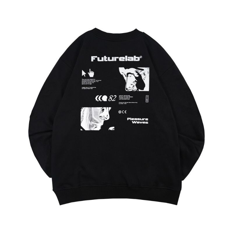 CN FUTURELAB BLACK // CREWNECK SWEATER MRJN JACKET JAKET DISTRO MRJN PRIA/WANITA ORIGINAL COD