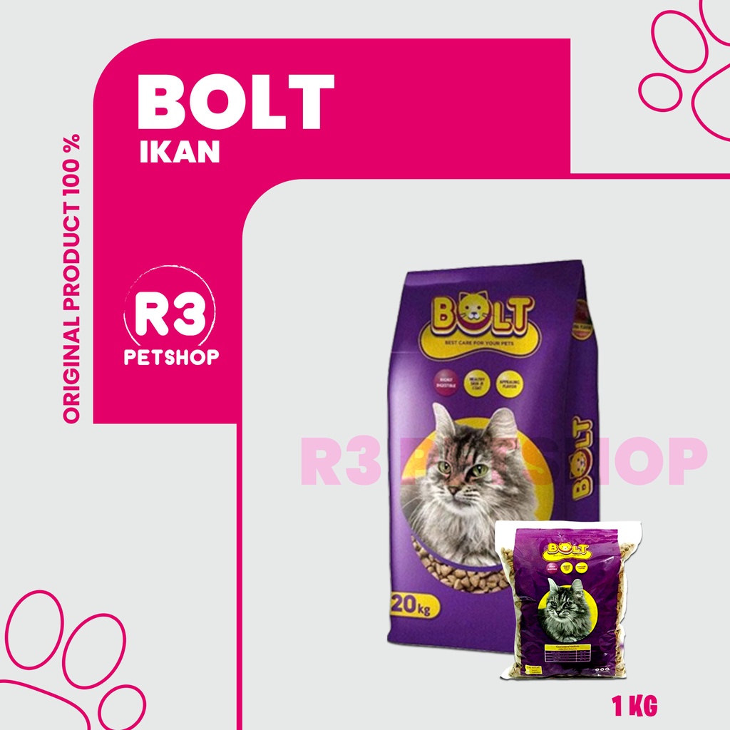 Makanan Kucing kering murah Bolt All varian @7bungkus (EKSPEDISI)