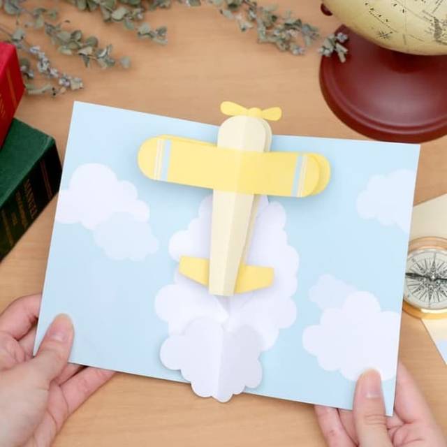 Pop Up Card Pesawat Papercraft