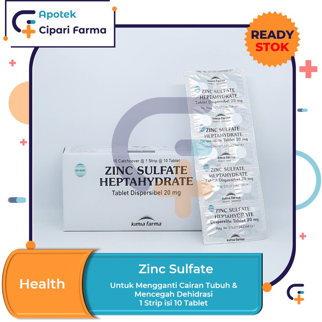 Zinc Sulfate 20 mg KF Pengganti Cairan Tubuh isi 10 Tablet