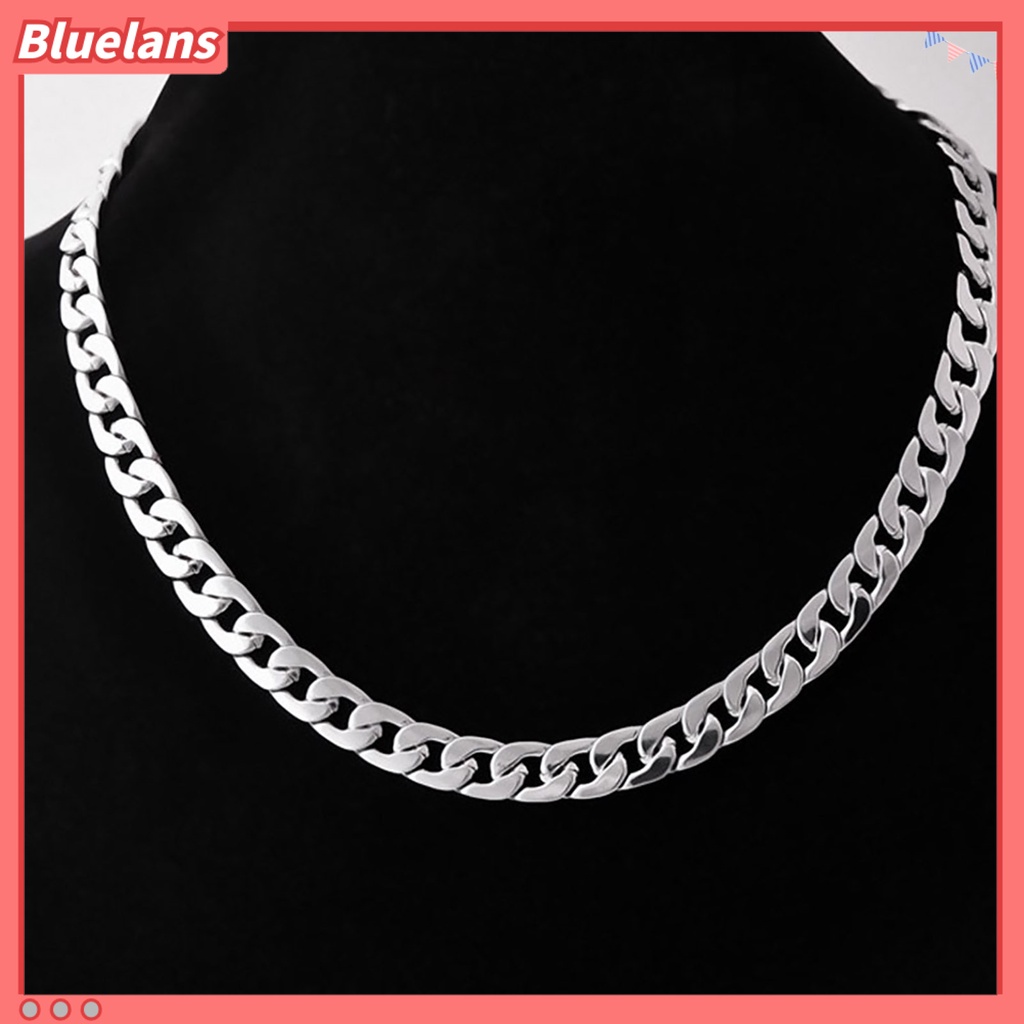 Bluelans Men Fashion Twist Oblate Wide Chain Necklace Gift Jewelry Accessories Club