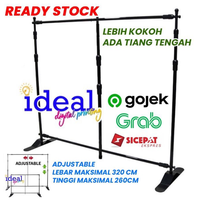 BACKWALL /JUMBO BANNER STAND UK 3X3/BACKDROP/TRIPOD BANNER 3x3