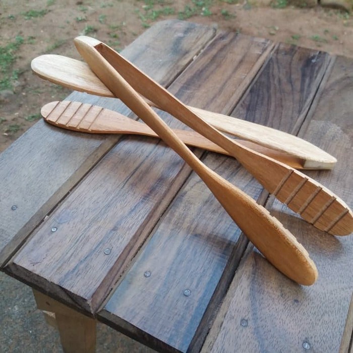 Penjepit Makanan / Capitan Makanan Kayu / Capit Makanan / Wooden Tongs - Penjapit Mahoni Terlaris